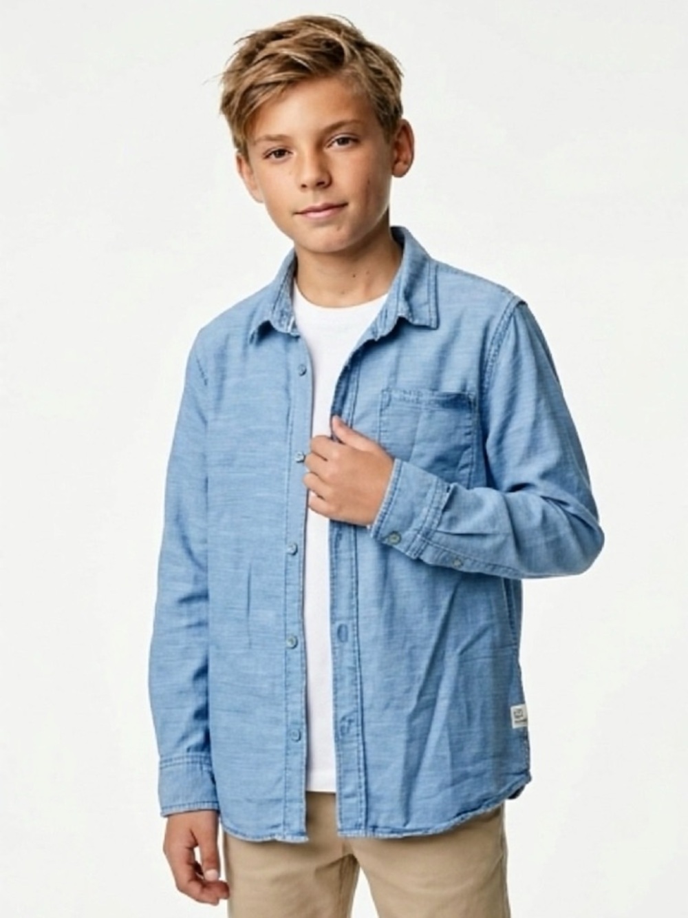 Zara Kids Light Blue Denim Shirt